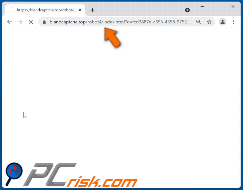 Aussehen der blandcaptcha[.]top Webseite (GIF)