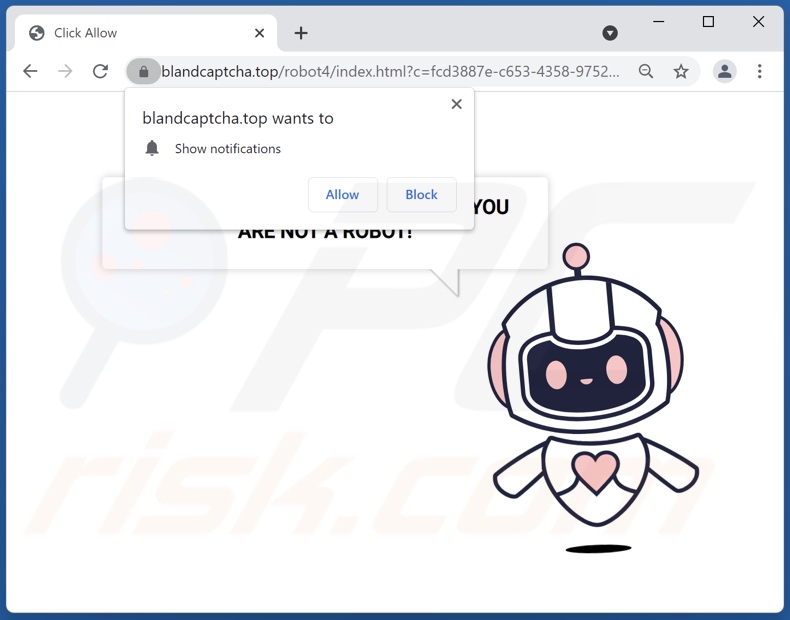 blandcaptcha[.]top Pop-up Weiterleitungen