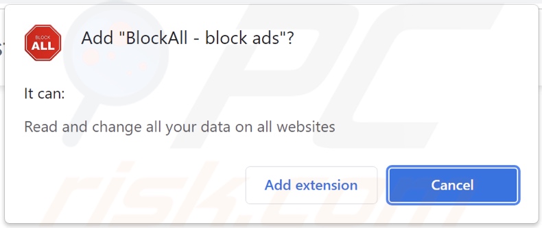 BlockAll - block ads adware bittet um Genehmigungen