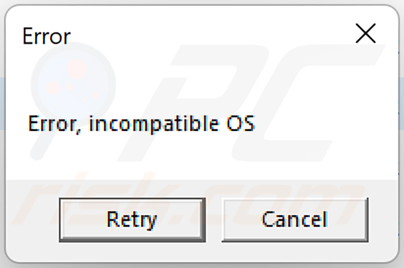 ChromeLoader Fehlermeldung - inkompatibles BS