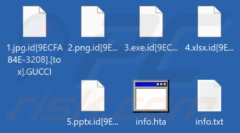 Von GUCCI Ransomware verschlüsselte Dateien (.GUCCI Erweiterung)