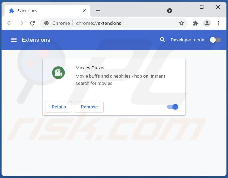 Movies Craver Adware von Google Chrome entfernen Schritt 2