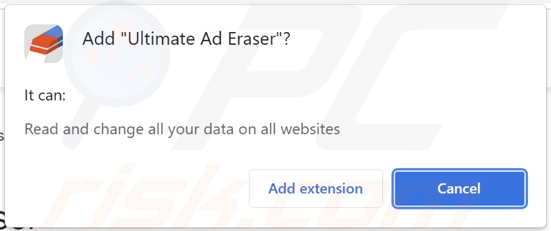 Ultimate Ad Eraser Adware bittet um Berechtigungen