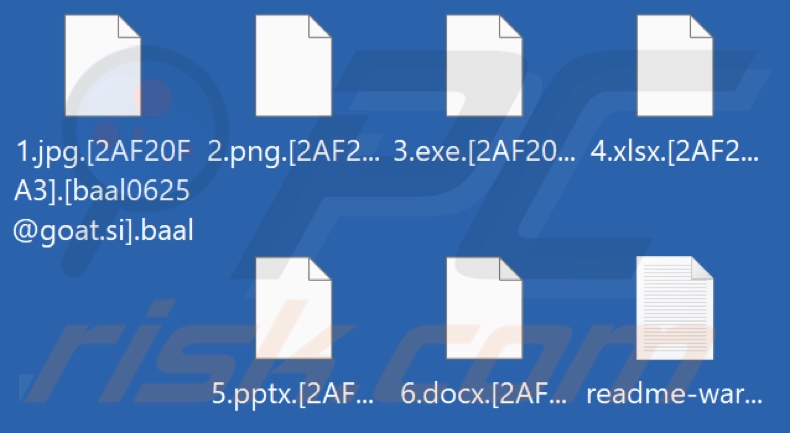 Files encrypted by Baal ransomware (.baal extension)