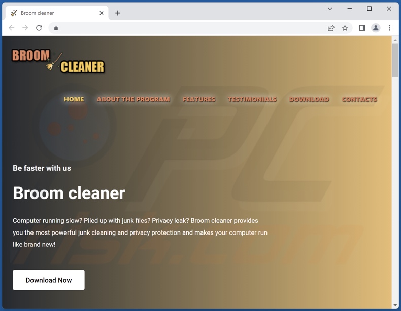 Webseite zur Förderung der Broom Cleaner PUA