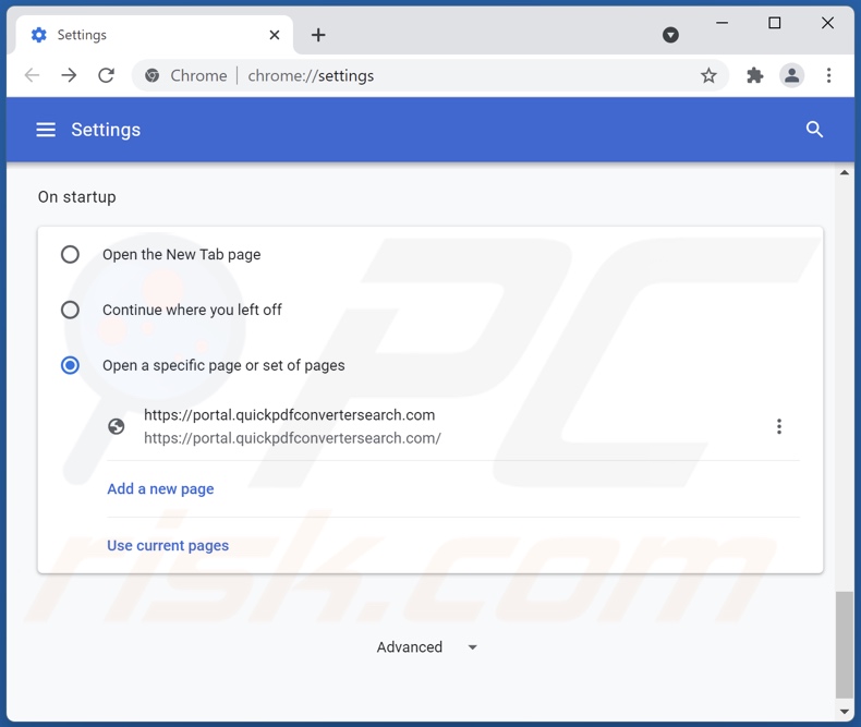Gefälschte Suchmaschine von der Google Chrome Startseite entfernen