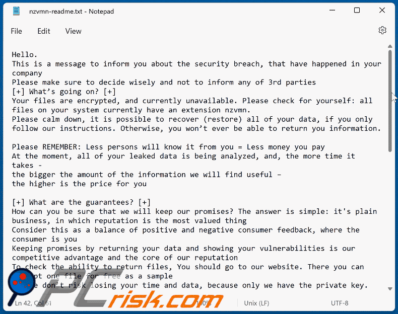 Ransom Cartel Ransomware Lösegeldforderung (extension-readme.txt)