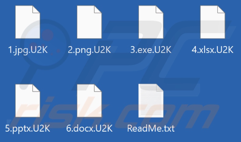 Von U2K Ransomware verschlüsselte Dateien (.U2K Erweiterung)