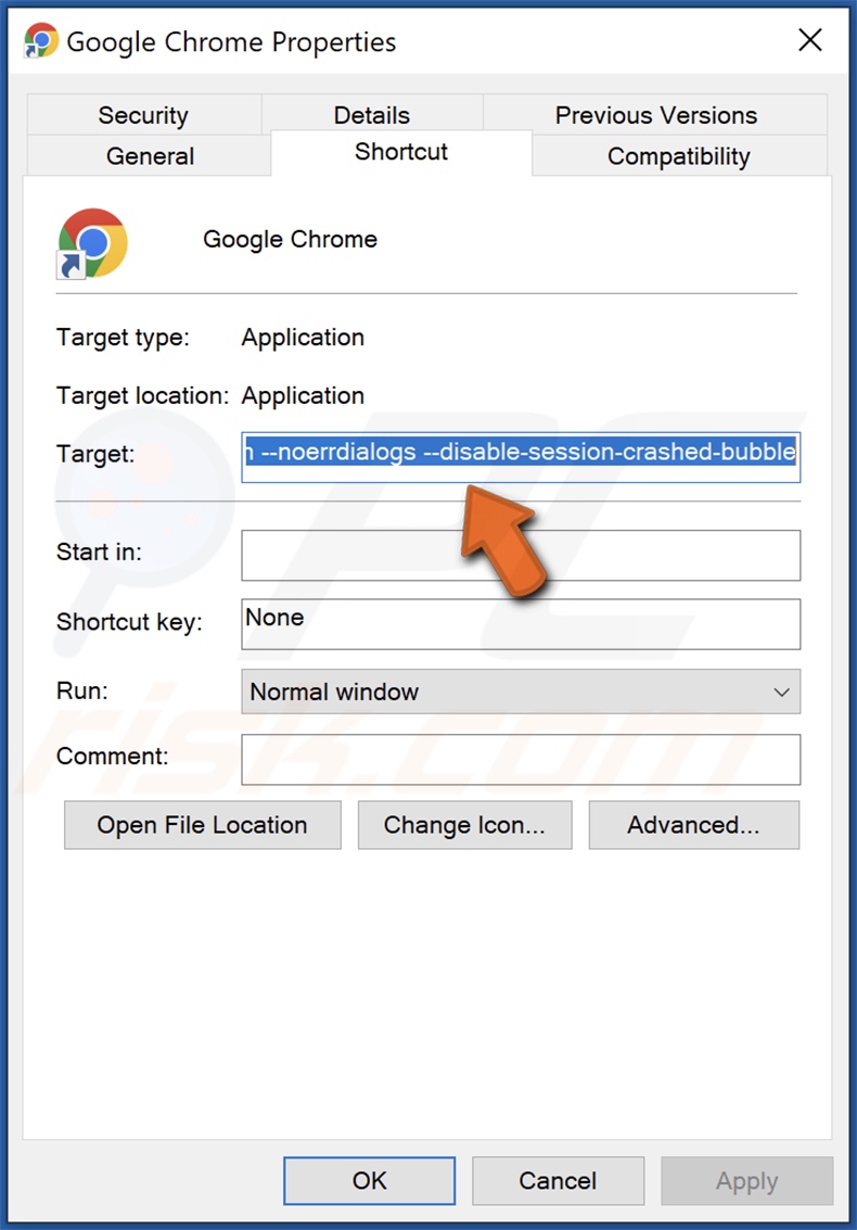 Extension Settings Browserentführer ändert die Chrome Verknüpfung