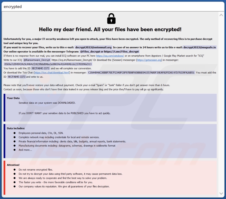 FLSCRYPT Ransomware Lösegeldforderende Nachricht (info.hta)