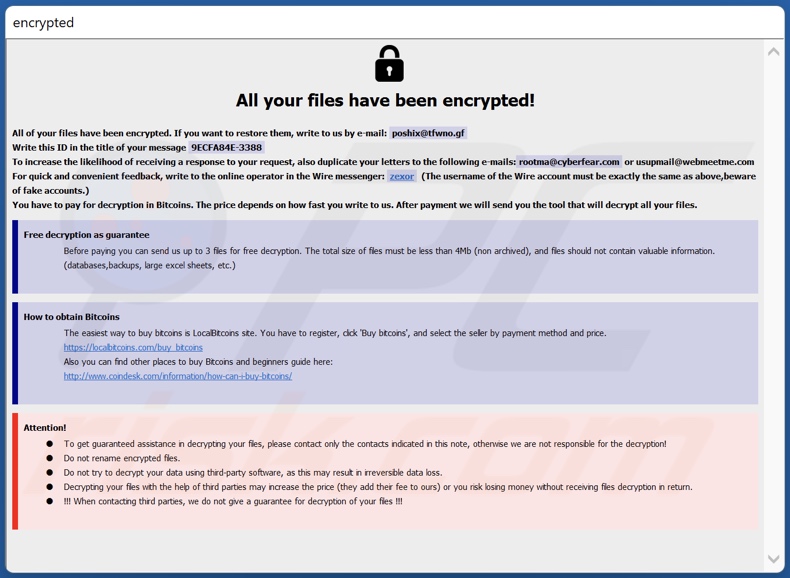 Fopra Ransomware Dialogfenster (info.hta)