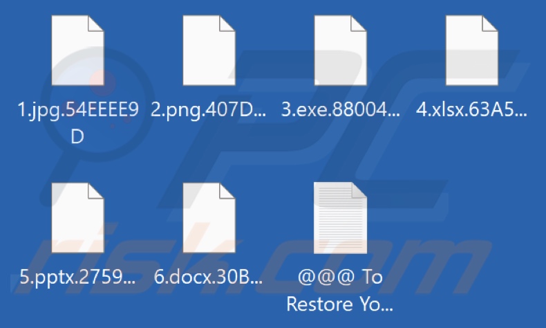 Von Rever Ransomware verschlüsselte Dateien (zufällige Zeichenerweiterung)