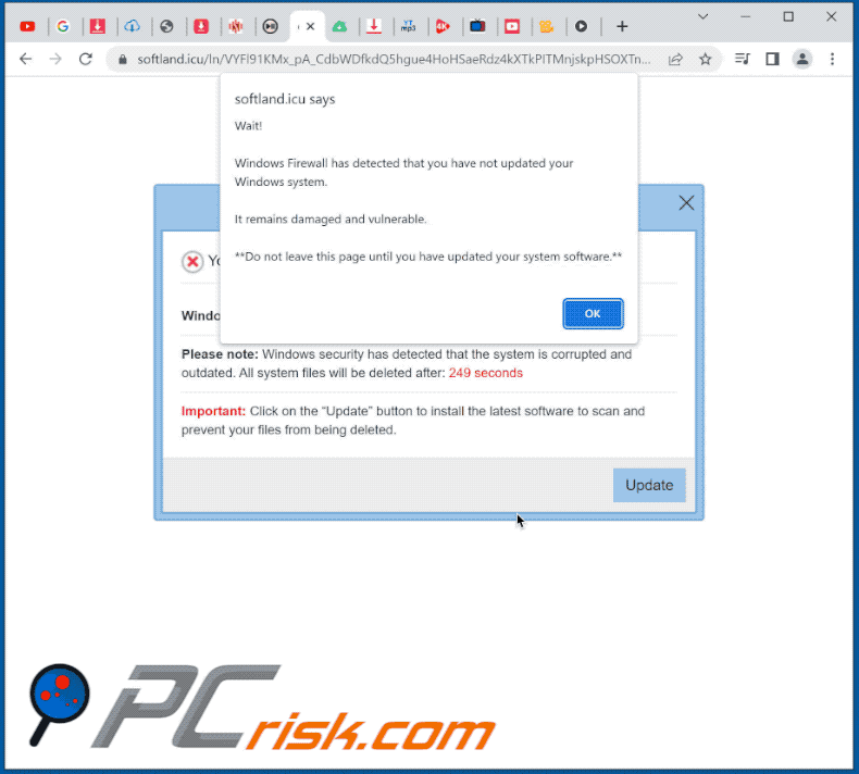 Aussehen des Windows Firewall Has Detected That Your Windows Is Damaged And Irrelevant Betrugs