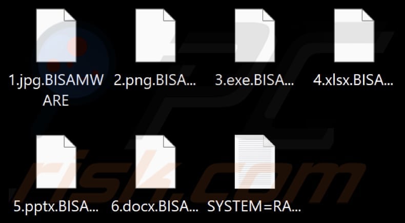 Von BISAMWARE Ransomware verschlüsselte Dateien (. BISAMWARE Erweiterung)