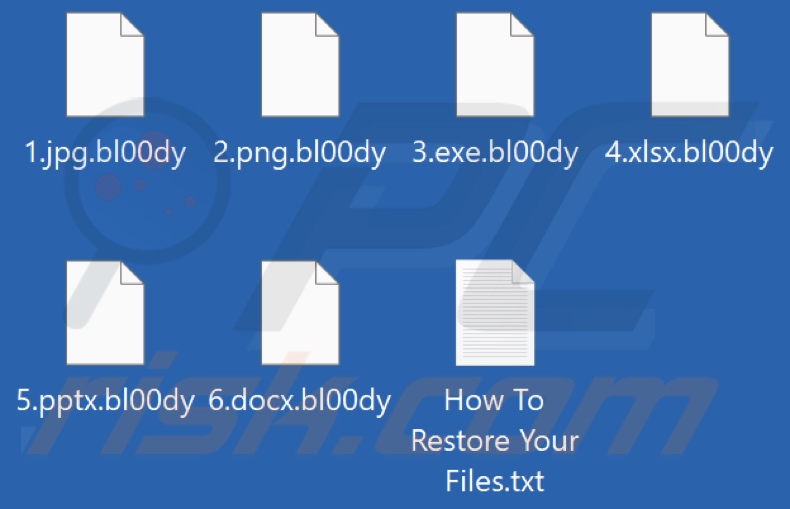 Von Bl00dy Ransomware verschlüsselte Dateien (.bl00dy Erweiterung)