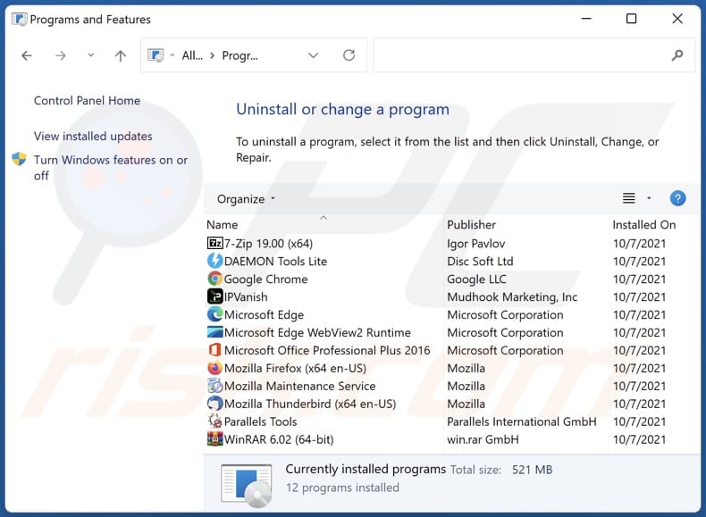 Files Download Tool Adware Deinstallation über Systemsteuerung
