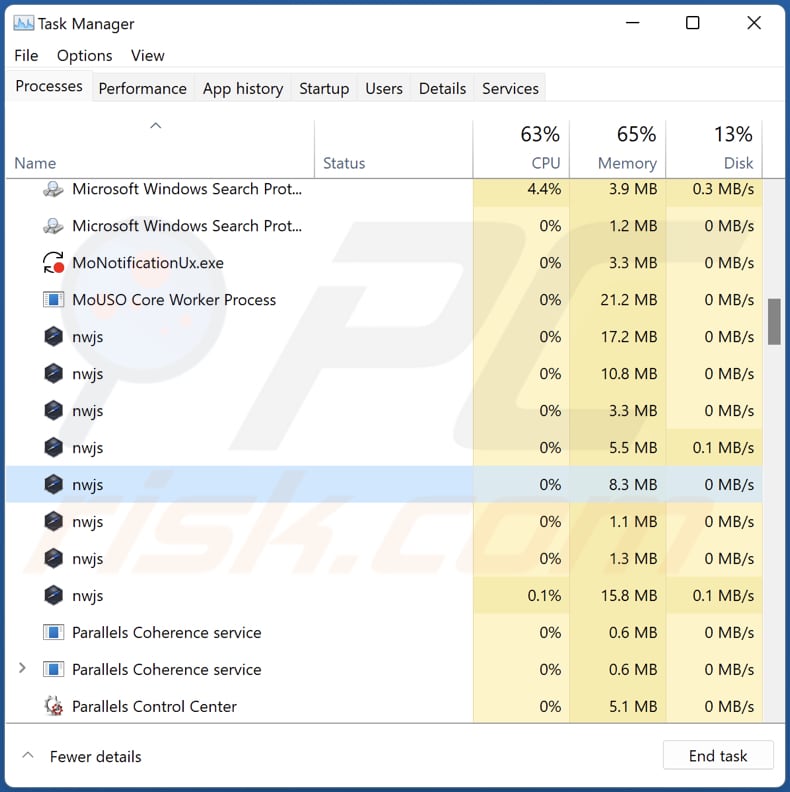 Gallery Adware Prozess im Windows Task-Manager