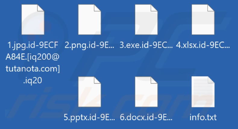 Von Iq20 Ransomware verschlüsselte Dateien (.iq20 Erweiterung)