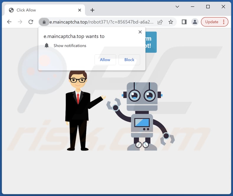 maincaptcha.top Werbung - eine andere Variante