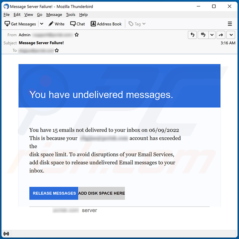 Unzustellbare E-Mails mit dem Thema Spam zur Förderung einer Phishing-Seite (2022-09-08)