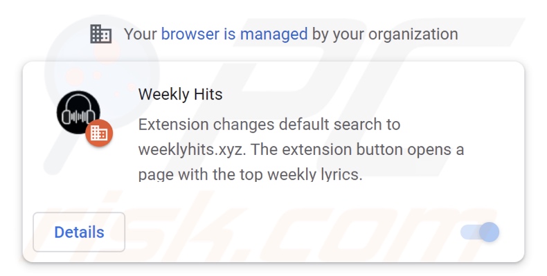 Weekly Hits browserentführende Erweiterung