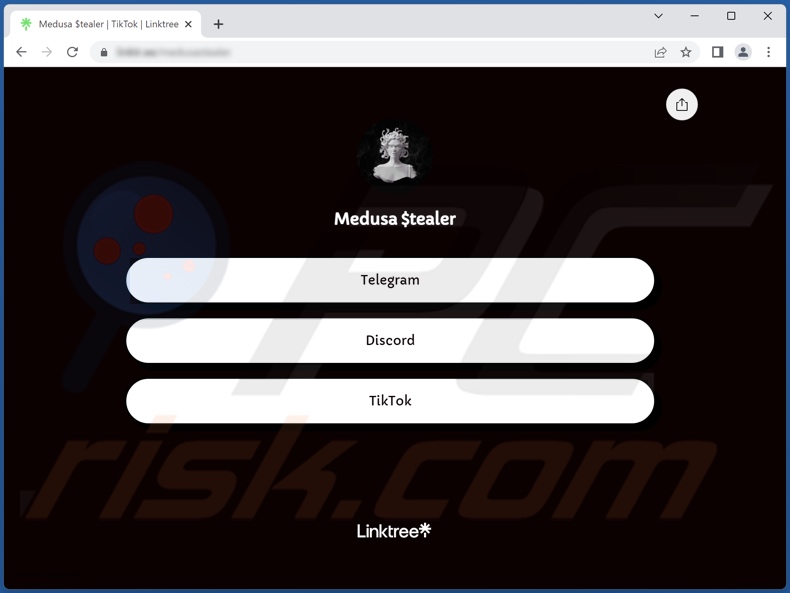 Medusa Stealer Malware Kontaktseite