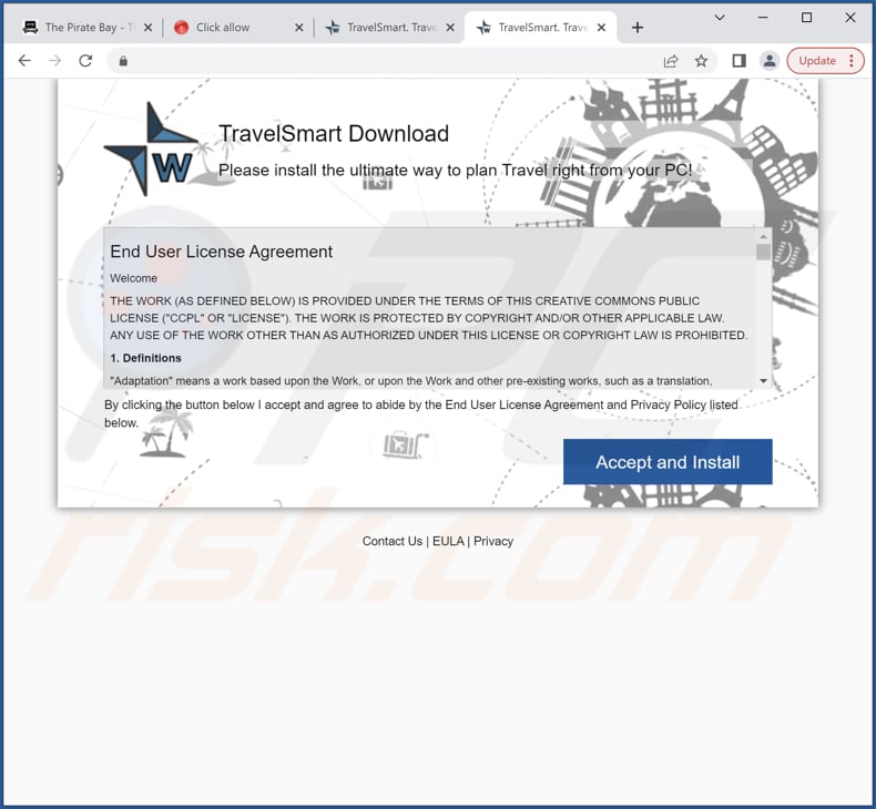 Wikitravel Travelsmart fördert Adware