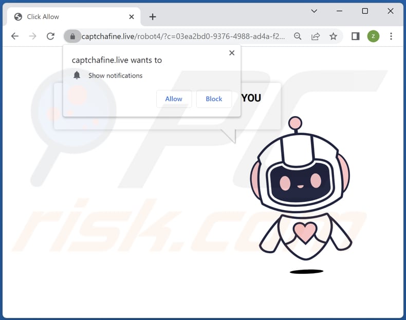 captchafine[.]live Werbung