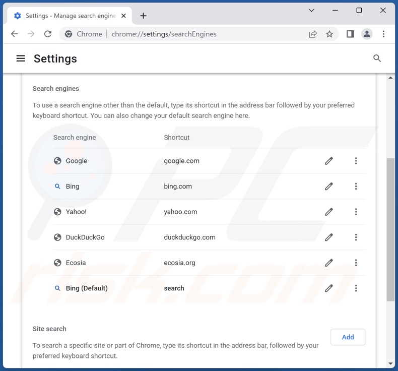 CustomSearch von der Google Chrome Standardsuchmaschine entfernen