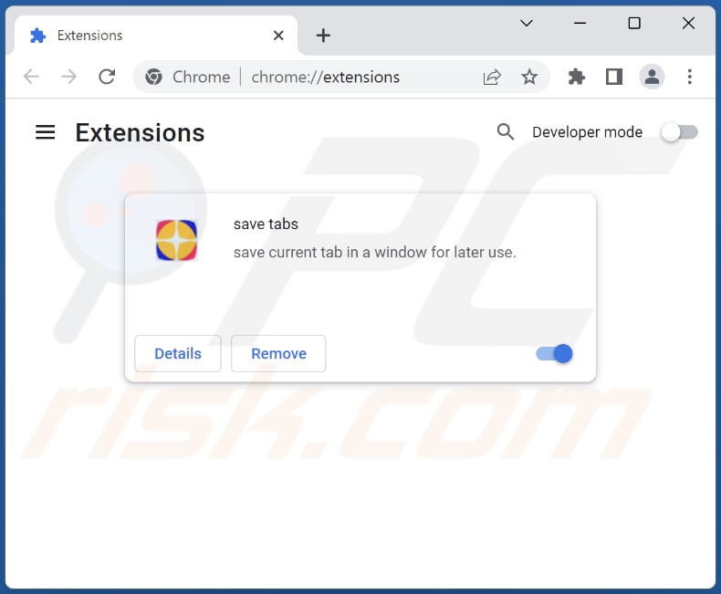 save tabs Adware von Google Chrome entfernen Schritt 2