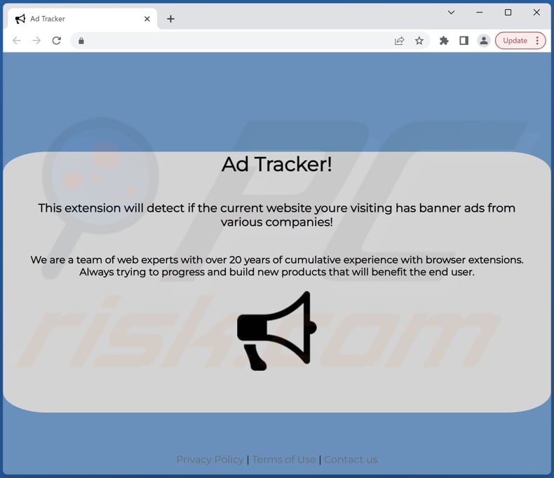 ads tracker Adware fördernde Webseite