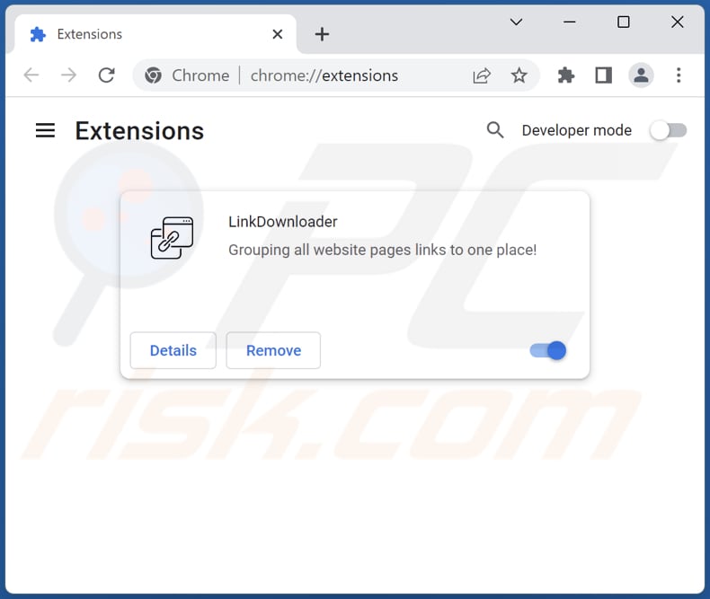 LinkDownloader Adware von Google Chrome entfernen Schritt 2