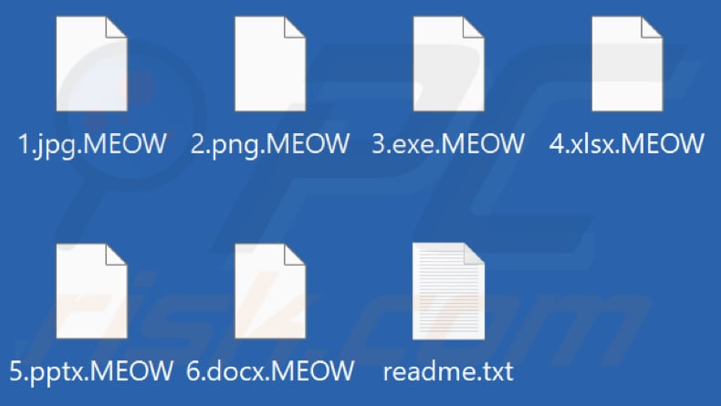 Von MEOW Ransomware verschlüsselte Dateien (.MEOW Erweiterung)