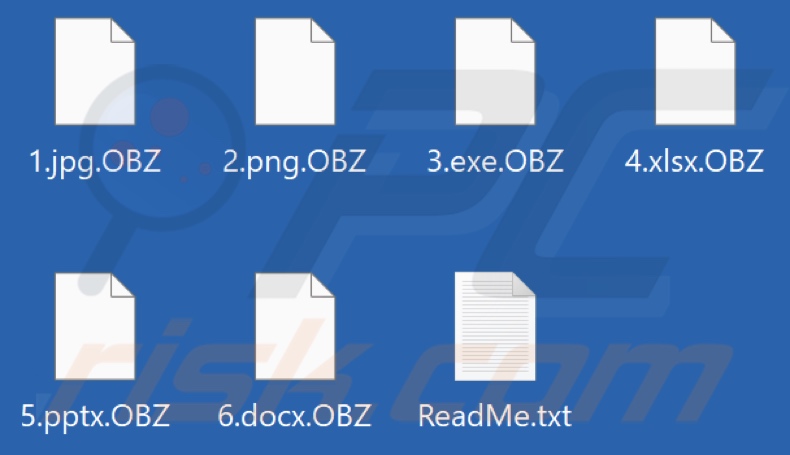 Von OBZ Ransomware verschlüsselte Dateien (.OBZ Erweiterung)