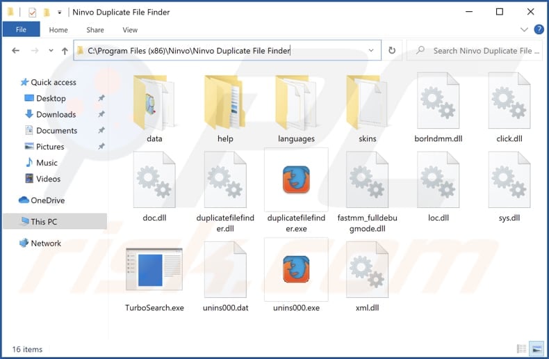 Duplicatefinder Adware Installationsordner