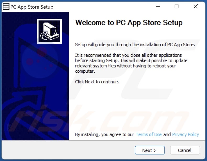 PC App Store Adware Installationsprogramm