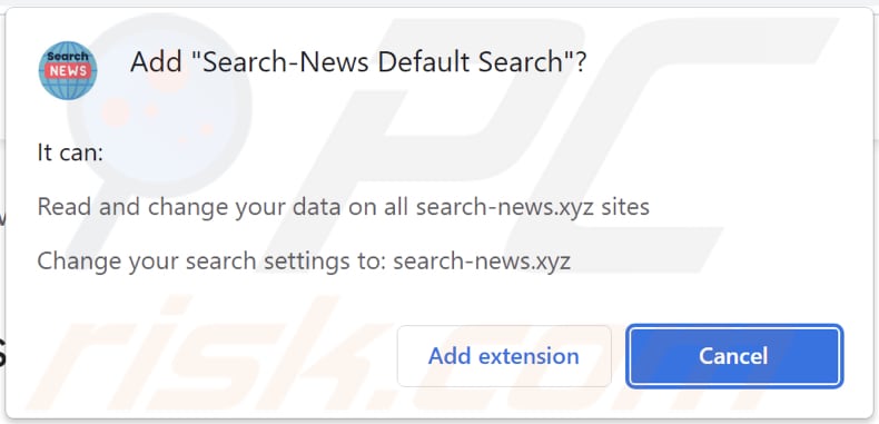 Search-News Default Search Browserentführer bittet um Berechtigungen