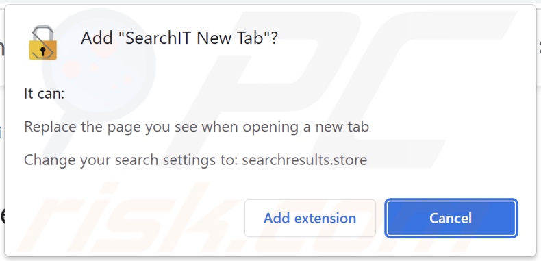 Der SearchIT New Tab Browserentführer bittet um Berechtigungen