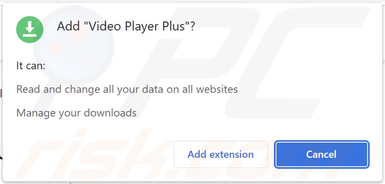 Video Player Plus Adware bittet um verschiedene Berechtigungen