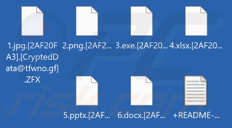 Von ZFX Ransomware verschlüsselte Dateien (.ZFX Erweiterung)