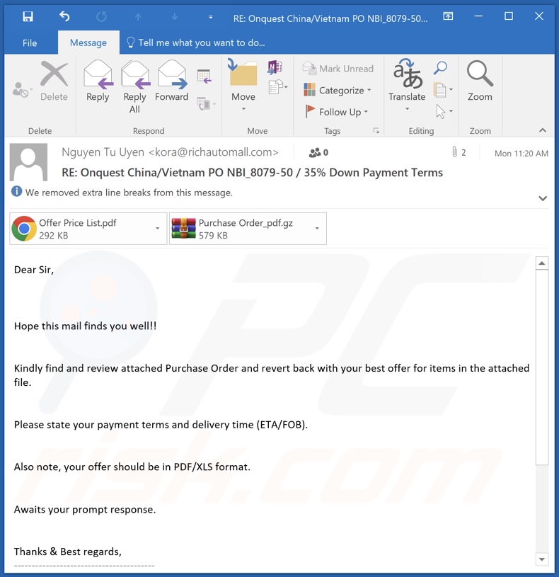 Spam-E-Mail verbreitet zgRAT Malware