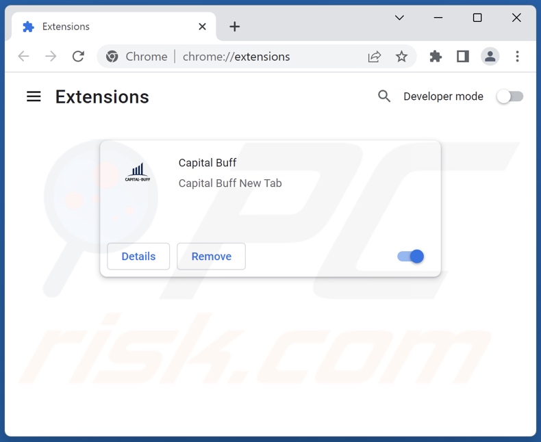 Mit capital-buff.com verwandte Google Chrome Erweiterungen entfernen