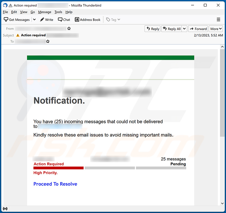 Unzustellbare E-Mails mit dem Thema Spam (2023-02-22)