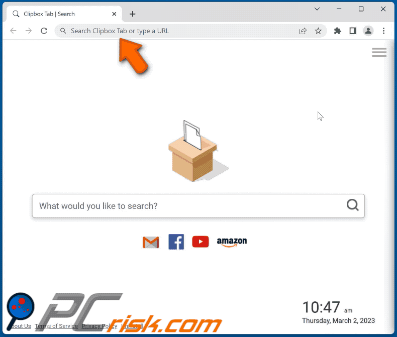 Clipbox Tab Browserentführer find.asrcgetit.com zeigt bing.com Ergebnisse an