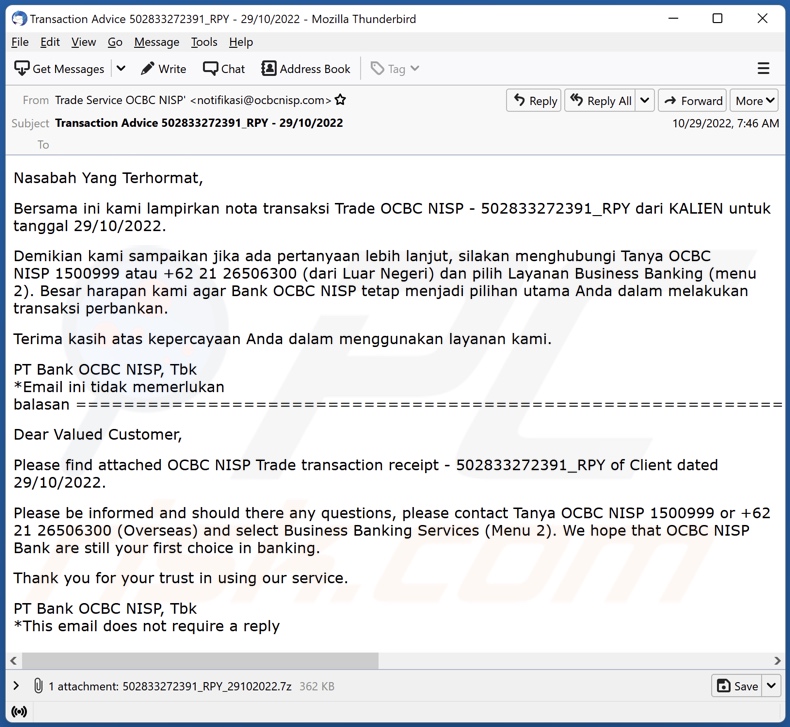 DotRunpeX Malware verbreitet Spam-E-Mail