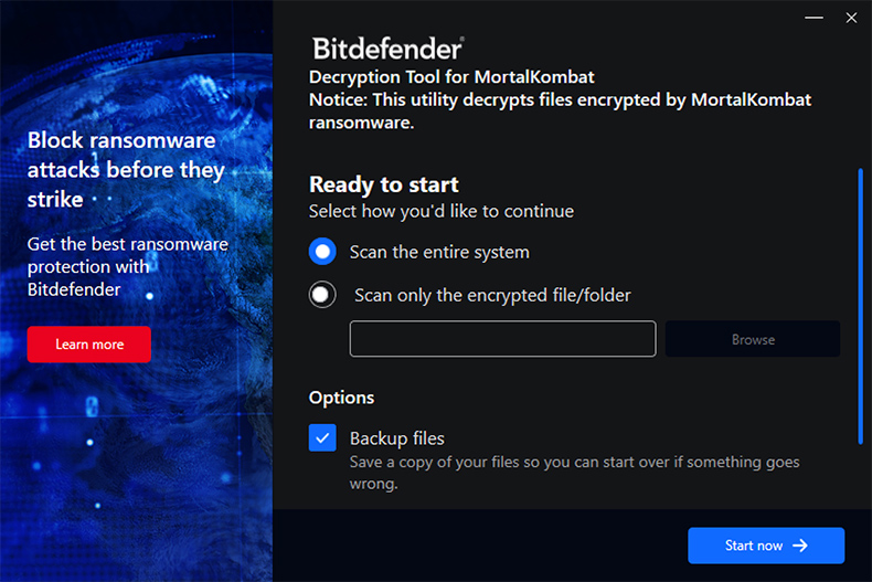 MortalKombat Ransomware Entschlüsseler von Bitdefender