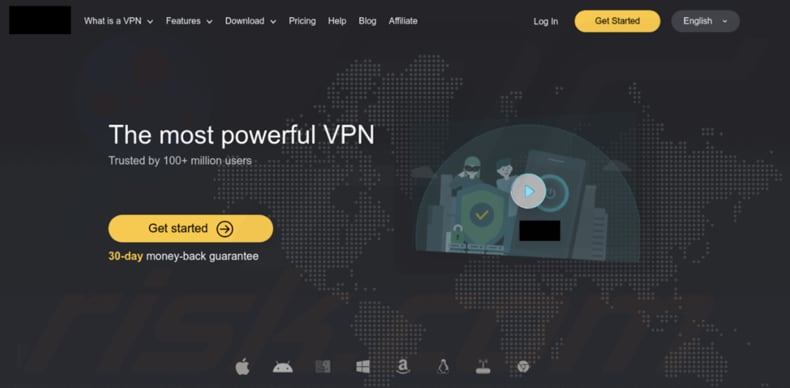 OpcJacker Malware gefälschte VPN Download-Webseite verbreitet OpcJacker (Quelle: trendmicro.com)