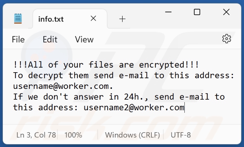 Usr Ransomware Textdatei (info.txt)