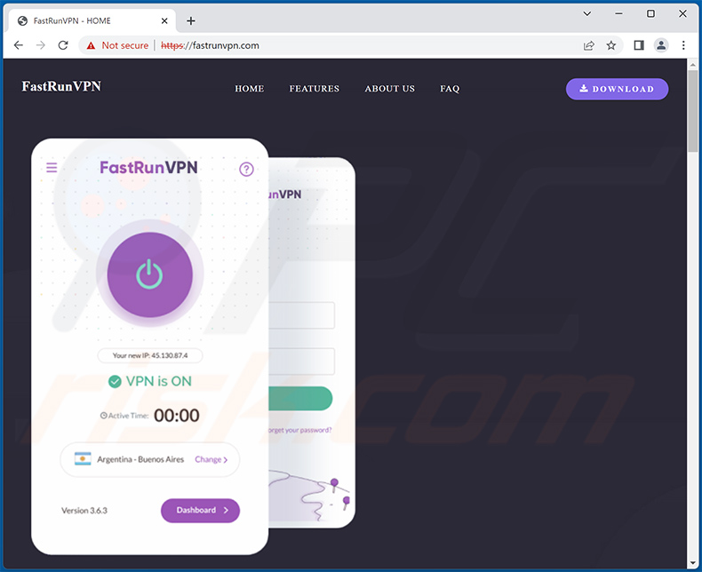 Gefälschte FastRunVPN Download-Webseite verbreitet VenomRAT