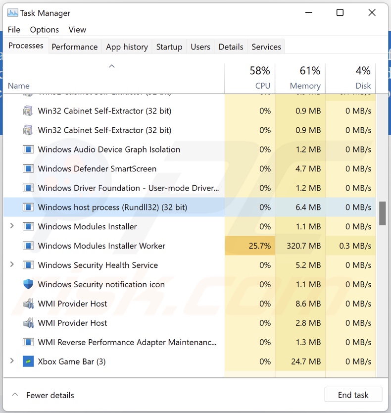 Appearance of Abnormal Network Traffic On This Device Pop-up im Task-Manager